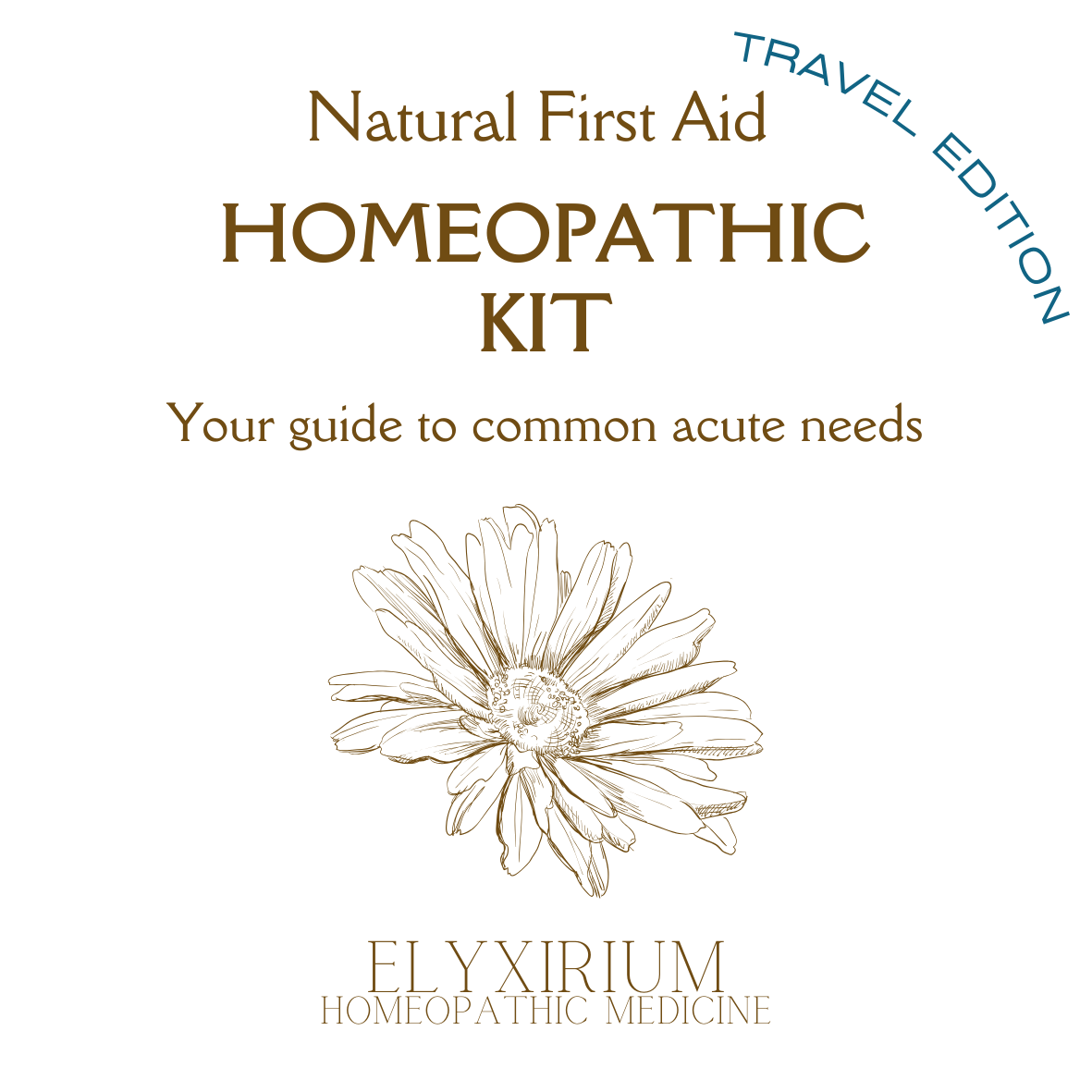16 remedies kit ~ TRAVEL FIRST AID KIT ~ 4g pillules in amber bottle ~